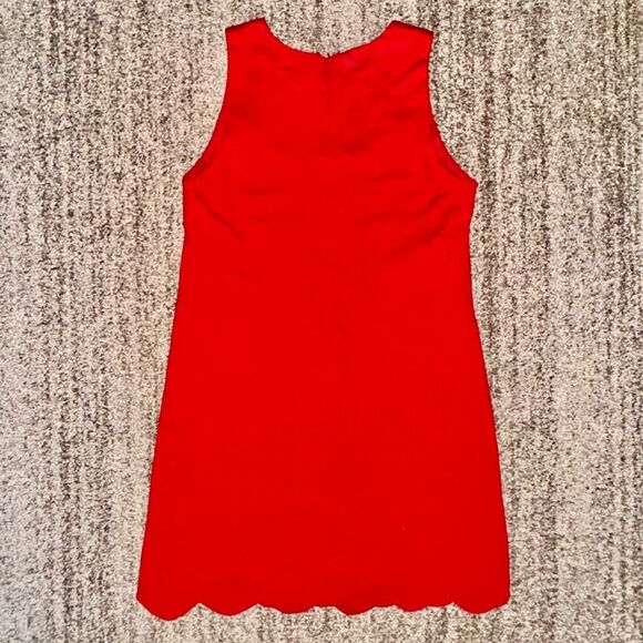 Aqua Women's Sleeveless A-Line Ruffle Bottom Dress in Red Size Large - Picture 9 of 10